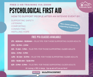 Sign Up for one of our Free PFA Training Classes