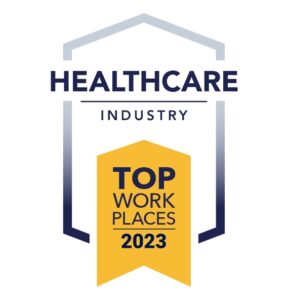 Badge of Top Workplaces 2023 within the Healthcare industry